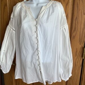 100% cotton, white, Caslon, blouse XS
